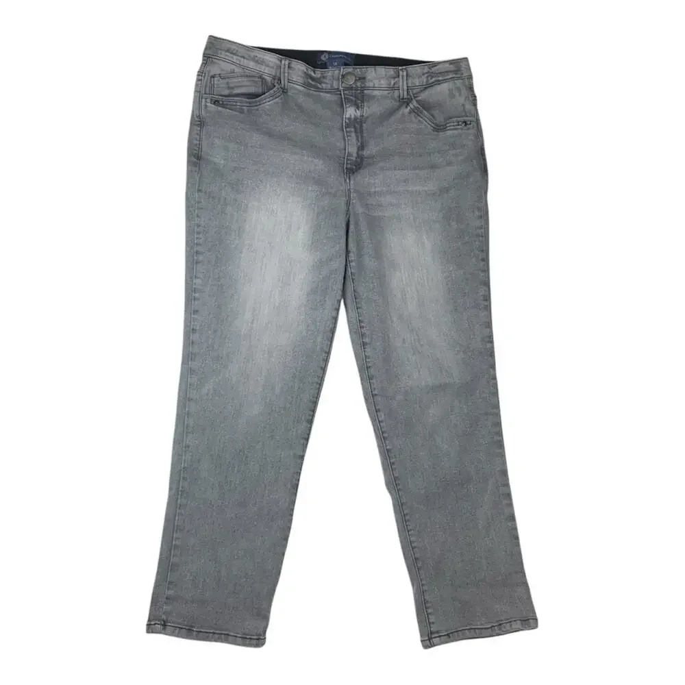 Democracy women's size 16 absolution slimming Gray Straight Leg Jeans
